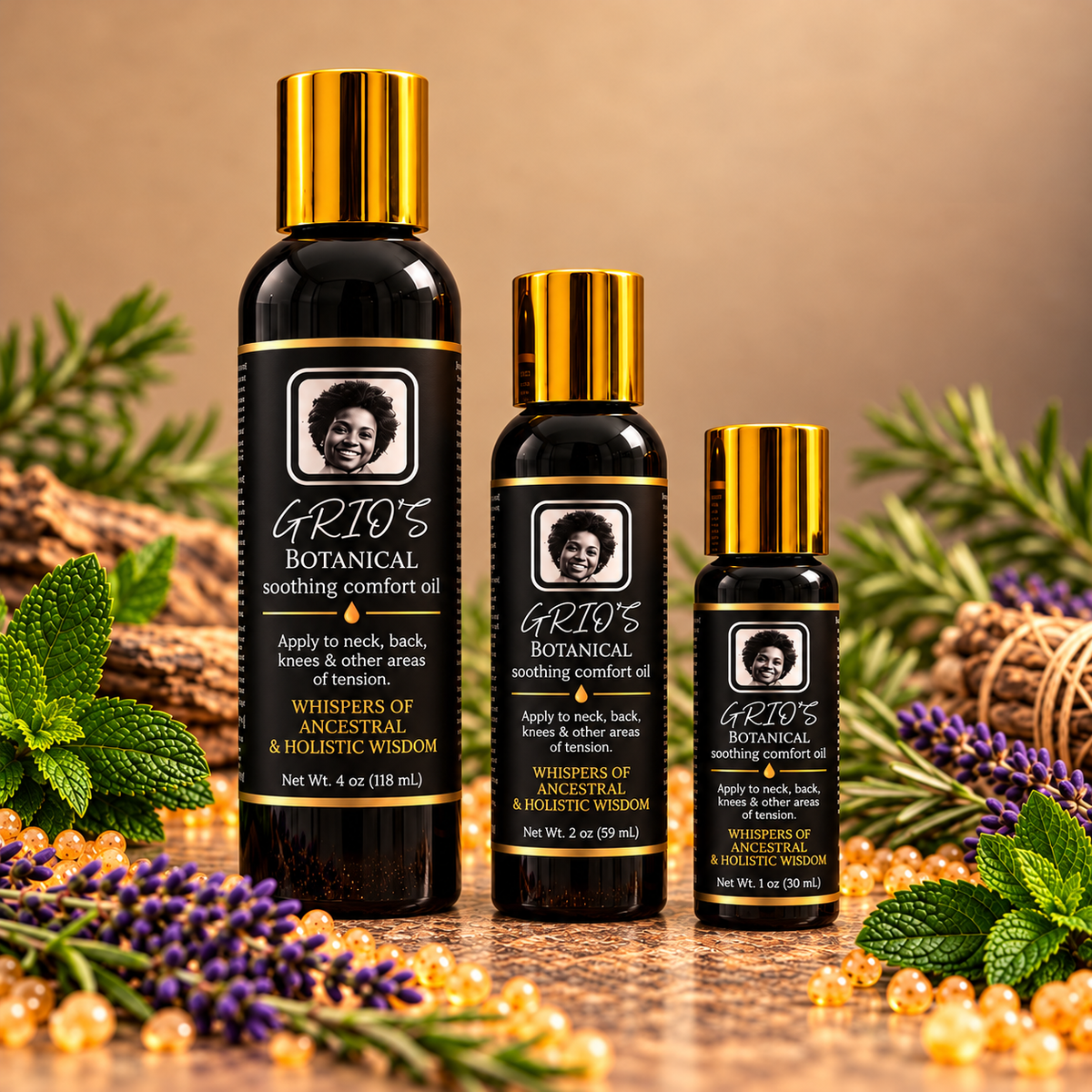Grio's Botanical Soothing Comfort oil (Original) Available in 1 oz, 2 oz & 4 oz